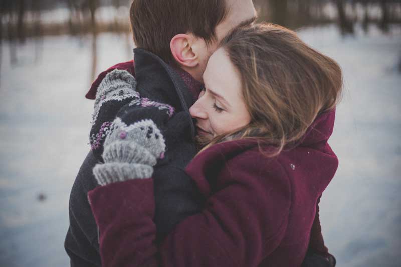 Couple being loving by hugging